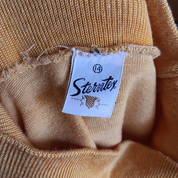 Vintage Women's XS T-shirt Single Stitch Mock Turtleneck 1960's Sterntex Paint - Picture 7 of 7